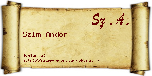 Szim Andor névjegykártya