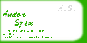 andor szim business card